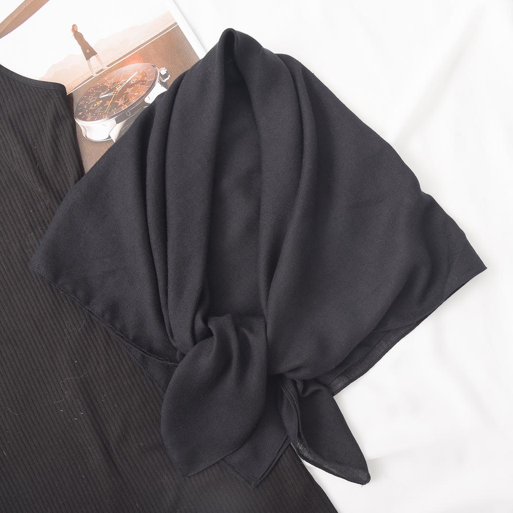Head Scarf Solid Color Versatile Silk Scarf Women's Summer Air-conditioned Room with Cotton and Linen Shawl Simple Temperament Scarf