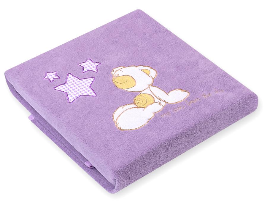 Fleece blanket for babies - Carlo - Teddy bear with stars, purple