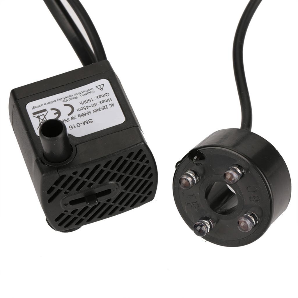 2W   Quiet Submersible   with LED Light Fish Pond Aquarium   Fountain