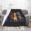 The Plush Gang Creative Design Comfortable Warm Flannel Blanket Fnaf Freddie Chica Bonnie Foxy Geek Gaming Cute Plush
