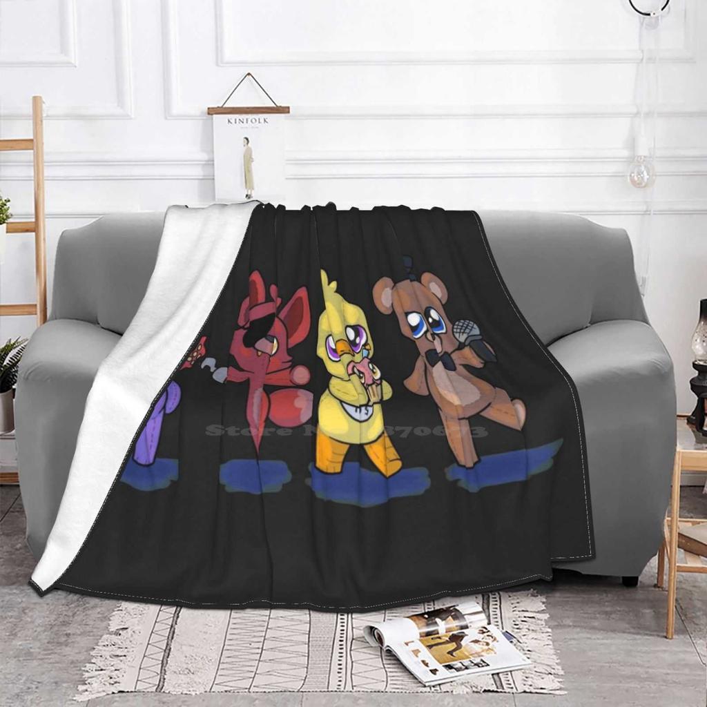The Plush Gang Creative Design Comfortable Warm Flannel Blanket Fnaf Freddie Chica Bonnie Foxy Geek Gaming Cute Plush