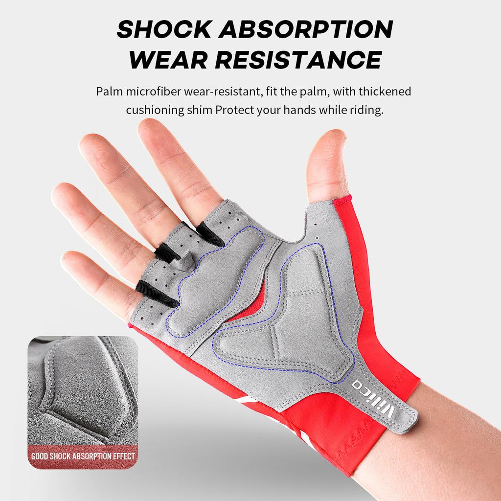 Durable And Safe Breaking Wind Cycling Half Finger Gloves Anti-Slip Bicycle Mittens Racing Road Bike Glove Mtb Biciclet Guantes