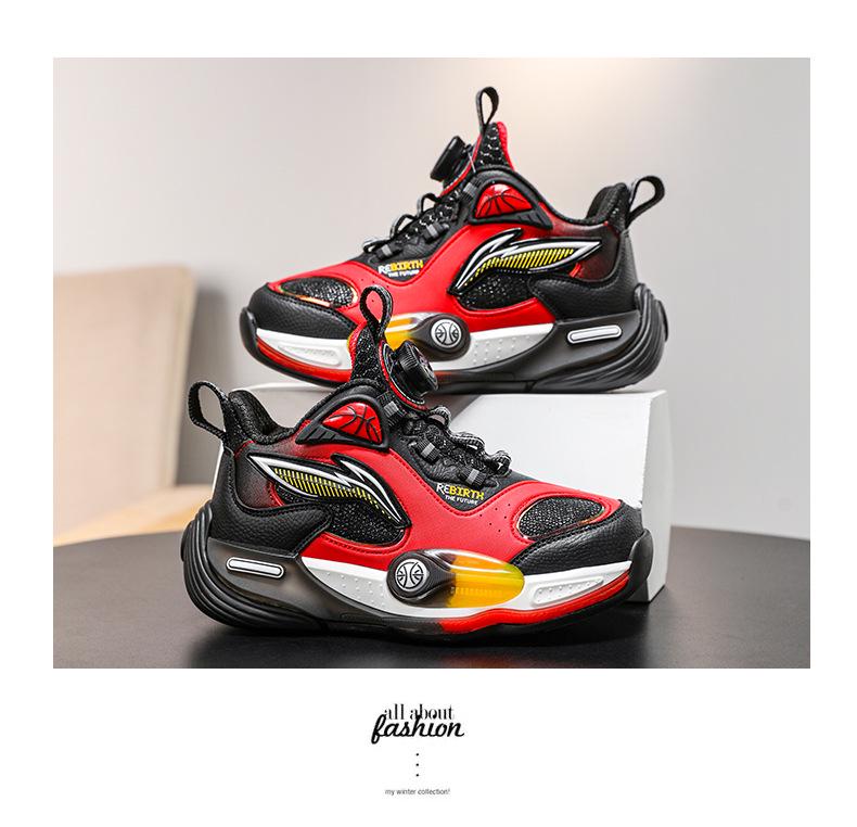 Jungen 2025 Herbst Leder Basketballschuhe - Verschleißfest, Rutschfest Sportsneaker für Kinder