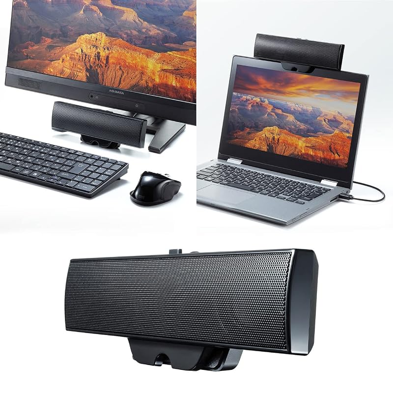 Sanwa Supply USB Powered Soundbar Speaker MM-SPL11UBKN Black