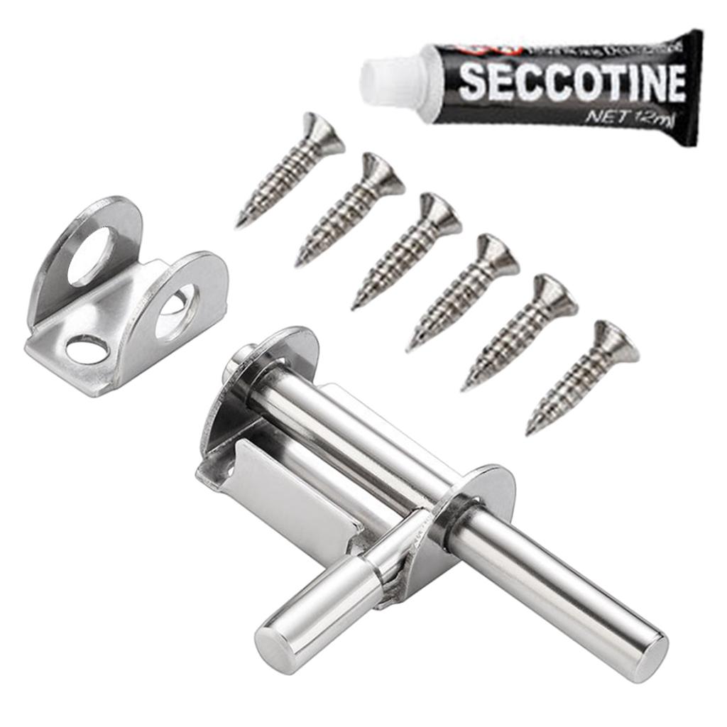 Sliding Bolts Latch Hasp Stainless Steel Heavy Duty Door Lock Gate Safety Toilet Door Lock for Wood Fence Interior Door