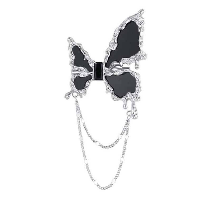 Elegante Schmetterlingsbrosche mit Perle – Damen-Modeschmuck-Anstecknadel von hoher Qualität