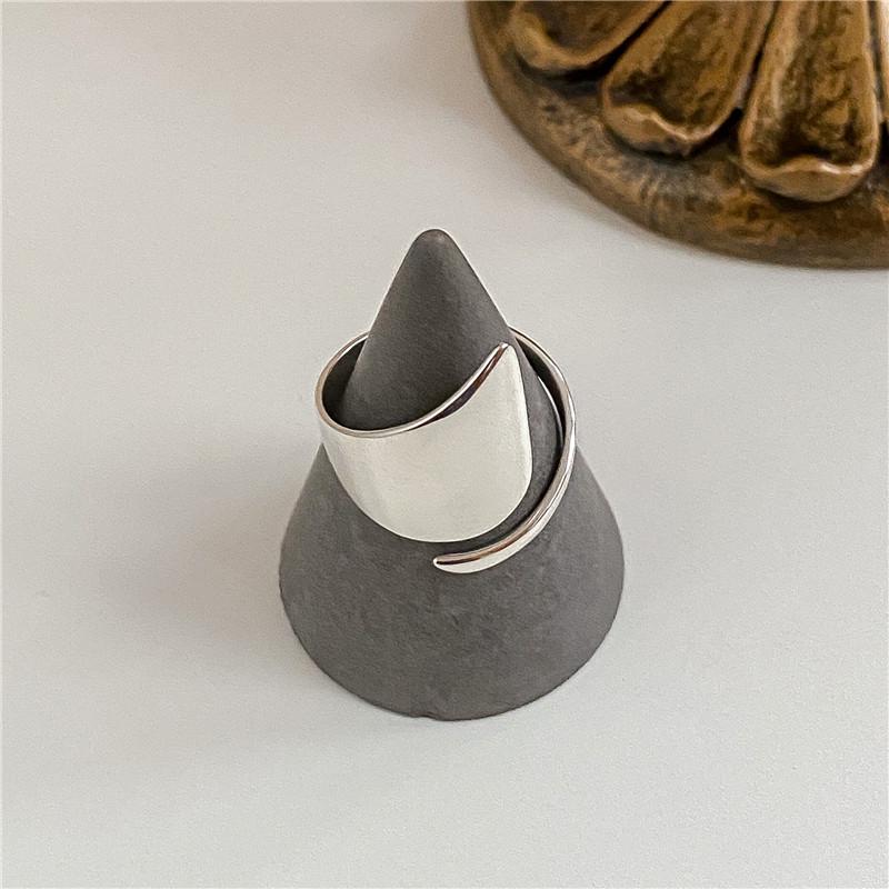 Irregular Polished S925 Sterling Silver Thumb & Index Ring for Women