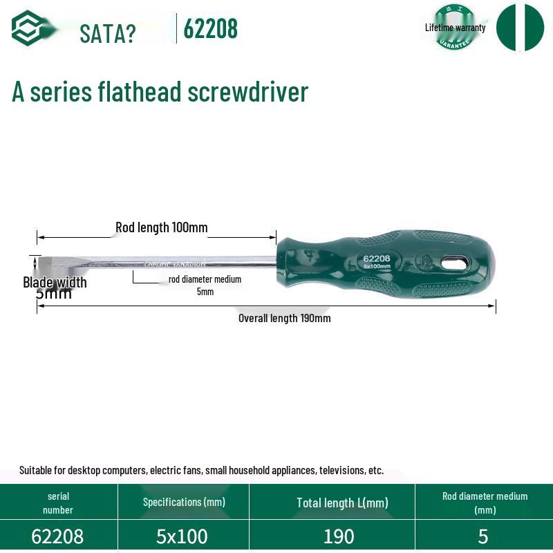 Sata Stubby Screwdriver Set: Phillips, Slotted, Flathead, Torx