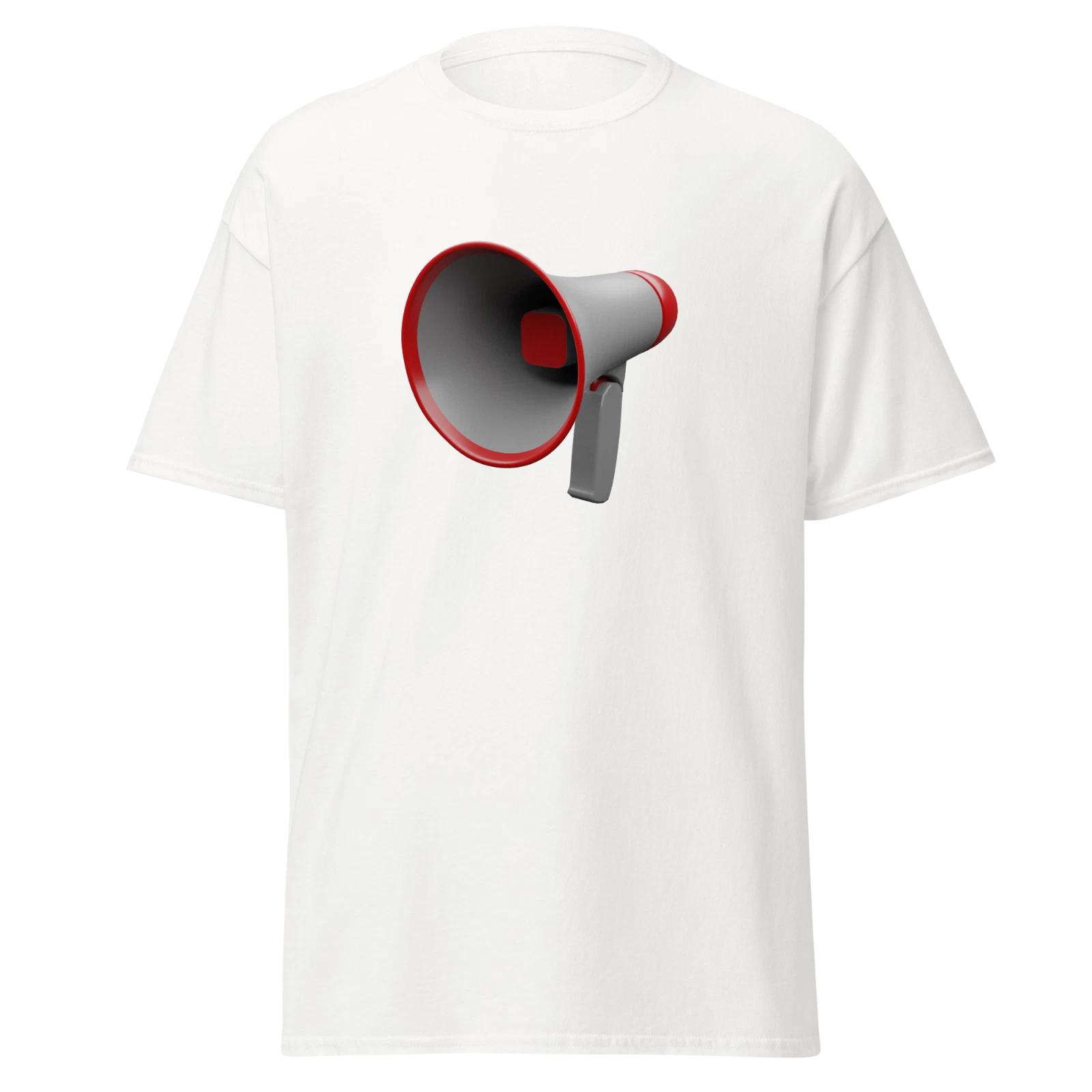 3D Megaphone Mens Classic T Shirt Bold Graphic Activist Apparel Cotton Tee XL