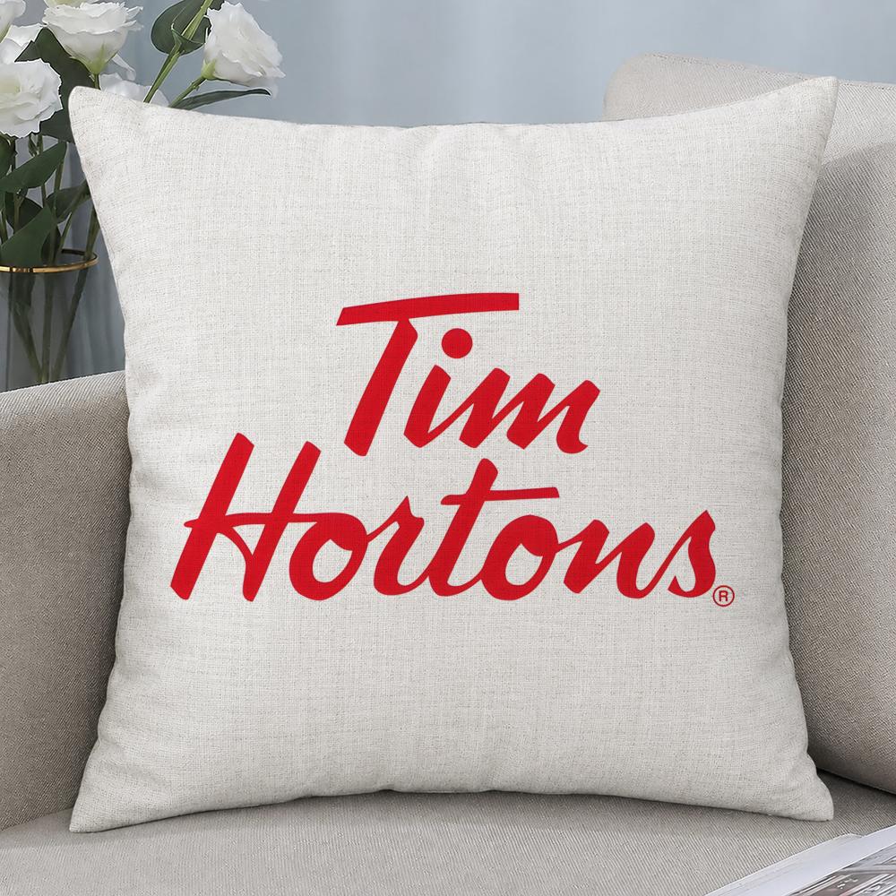 Brand Tim Hortons Cushion Cover Cushion Covers Natural Linen Breathable Sofa Bedroom Decor Pillowcase