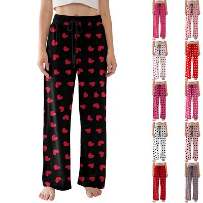 Pantalones de pijama para mujer, ligeros, casuales, cómodos, estilo palazzo, ropa de dormir, ropa de estar, parte inferior con bolsillos