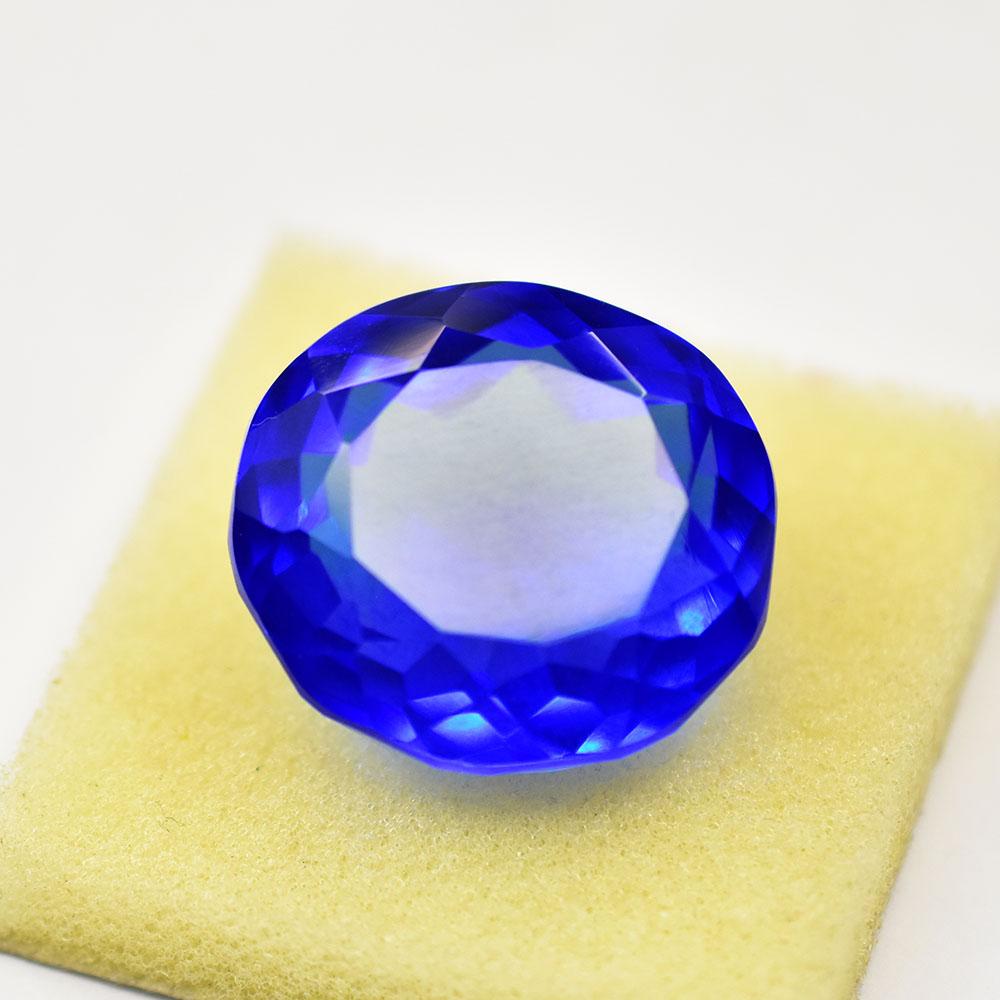 Lab-Created Blue Sapphire Loose Gemstone 93.25 Ct Oval Cut September Birthstone for Gem Collections
