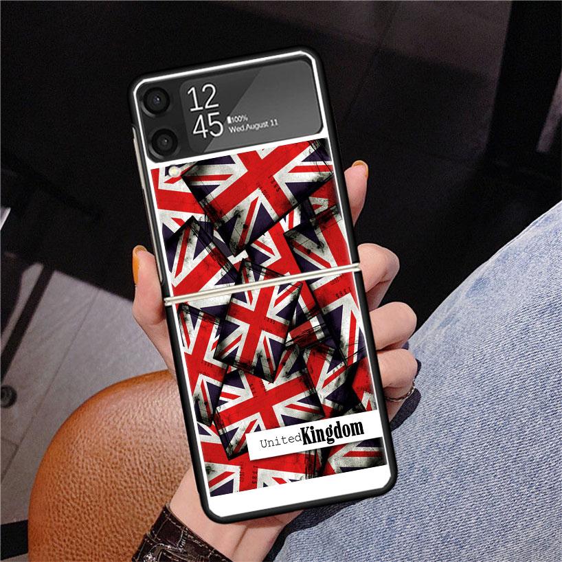 Union Jack England UK Flag Phone Case For Samsung Z Flip 7 6 5 4 3 Galaxy ZFlip7 ZFlip6 ZFlip5 ZFlip4 ZFlip3 5G Print Cover