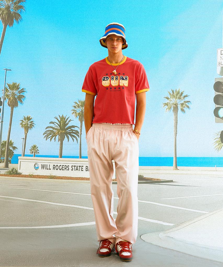 SUNDAY FRUIT MARKET Beach Stripe Pant Pink