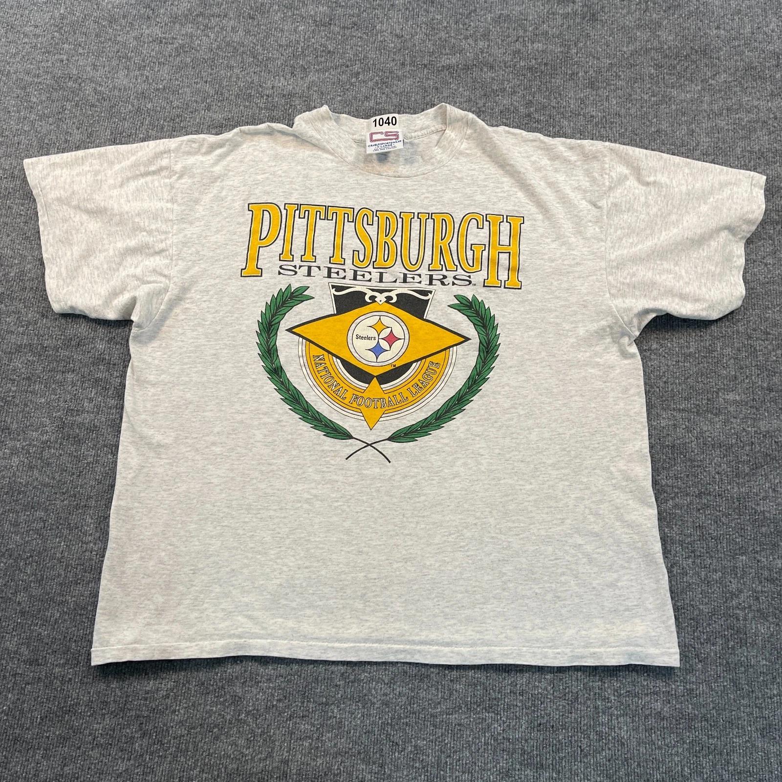 Vintage 90s NFL Pittsburgh Steelers Football Shirt XL 26x27 Gray S