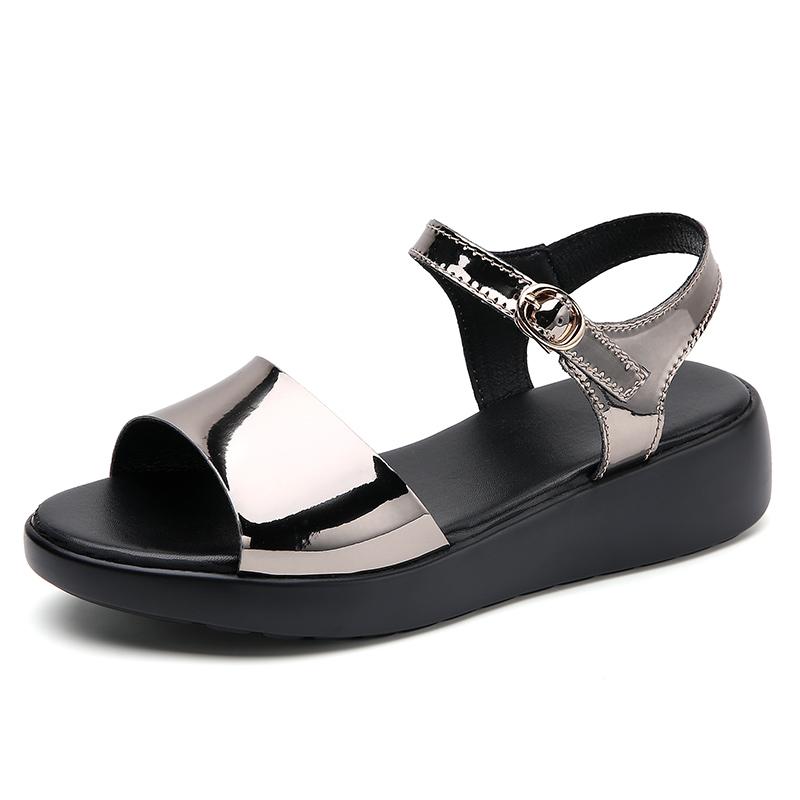 

Модные летние женские сандалии Золотые кожаные удобные повседневные сандалии 37 серый