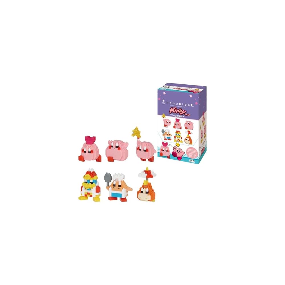 Kawada Nano Block Mini Nano Kirby Vol. 2 Box Set 6 Pieces Collectible Building Toys