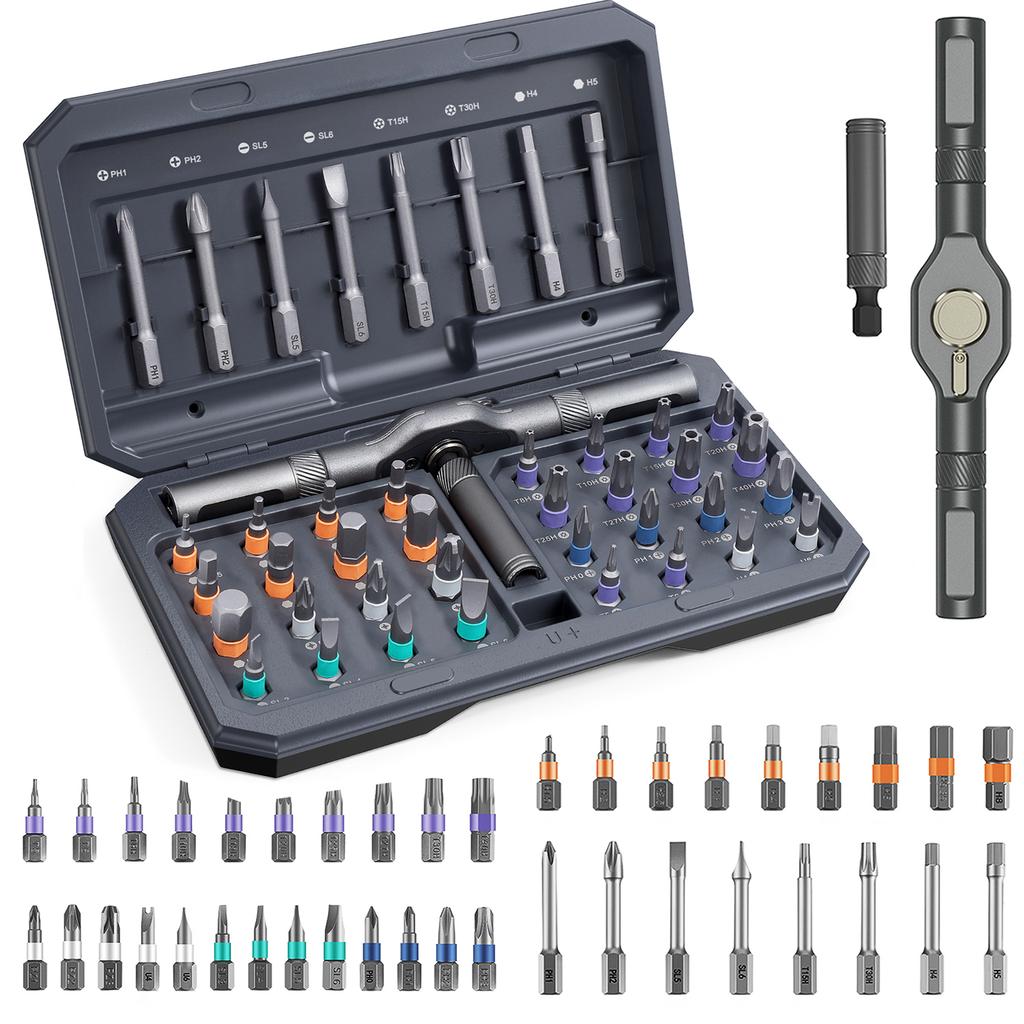Precision Ratchet Screwdriver Kit 24/32/42 In 1 - Magnetic Multi-Bit Tool Set with Detachable Handle for Computer DIY Projects