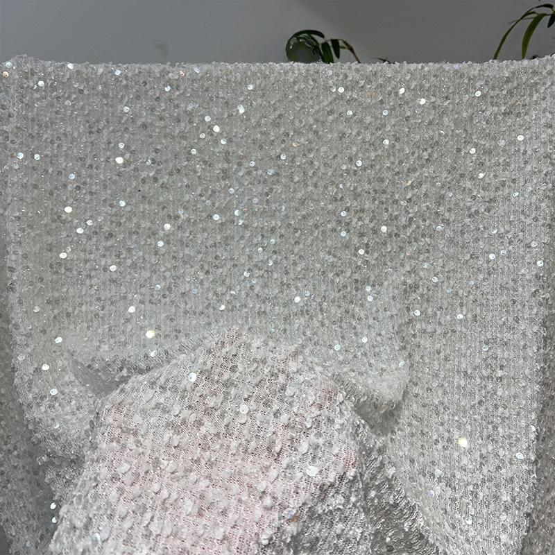 1/3/5yard Mesh Sequined Embroidery Fabric Elastic Mesh Vertical Sequin Fabric for Sewing Party Dress Wedding Stage Clothing