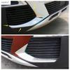 Front Fog Lights Lamp Eyelid Eyebrow Strip Cover Trim ABS Chrome  / Carbon Fiber Accessories For Peugeot 3008 3008GT 2017 -