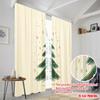 2pcs,2D plane printing Creative Curtains Christmas Tree Festive_c (3) Versatile Polyester (without rod) Room Decor Use for