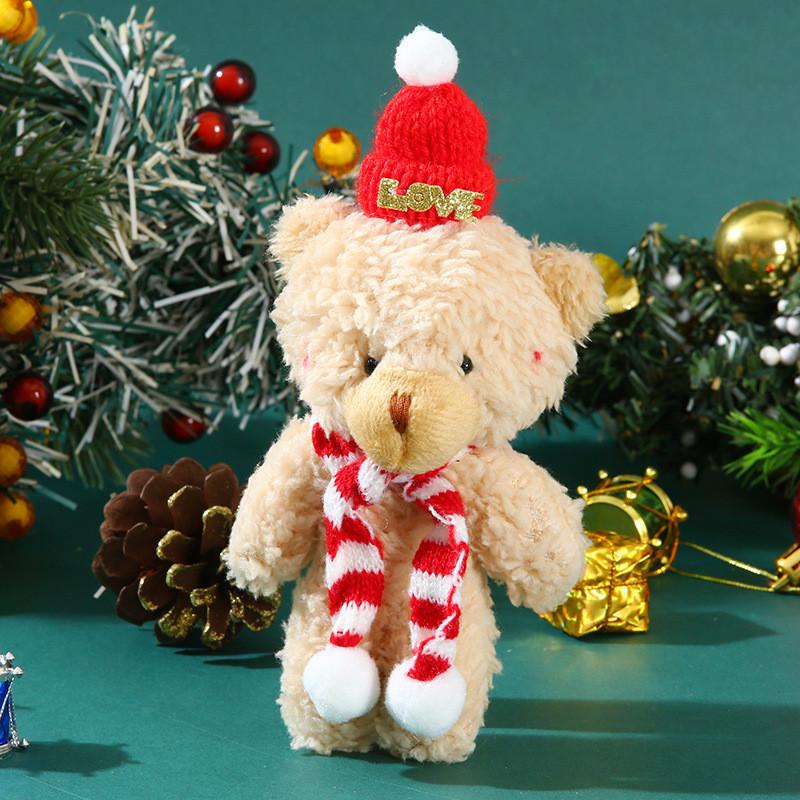 Adorable Plush Christmas Bear Pendant With Colorful Scarves And Hats Perfect For Holiday Decor