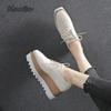 Fashion Anti Slip Thick Soled Shoes for Women Lace Up Patent Leather Star Casual Shoes Suqare Toe Elegant High Heel Pumps Size 34-40