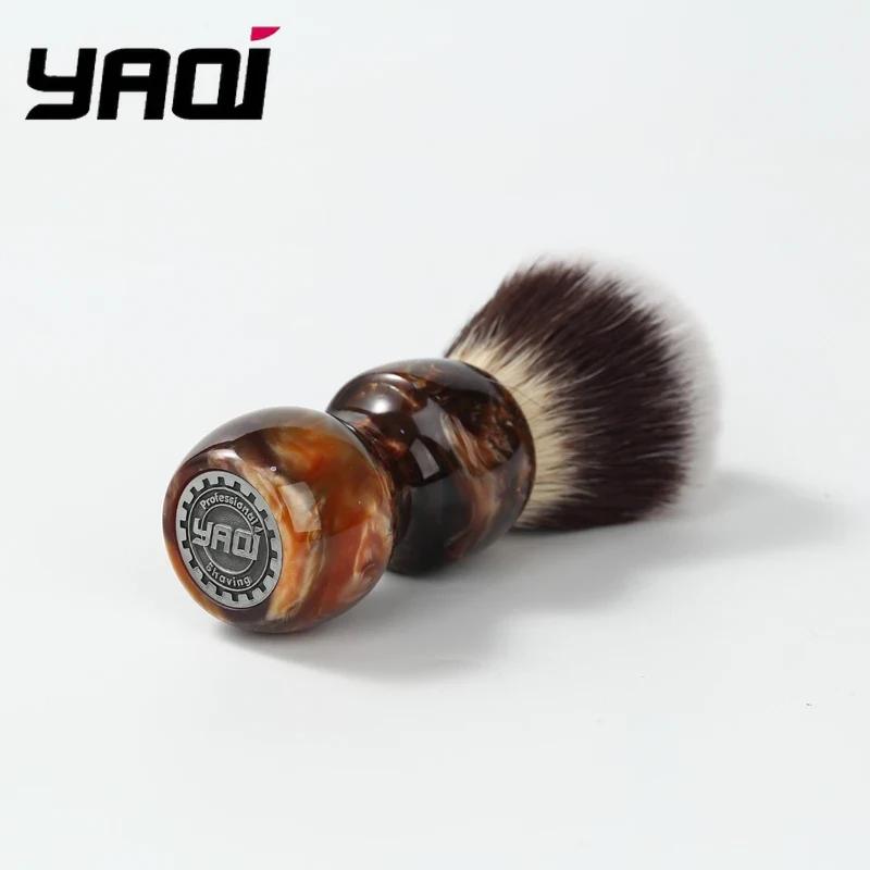 YAQI Caramel Cat's Whisker Synthetic Hair Wet Shaving Brush for Men - Premium Quality Shaving Accessory