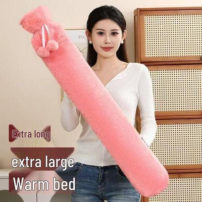 Long Hot Water Bottle with Removable and Washable Imitation Down Filling - Unisex Bed and Belly Warmer.