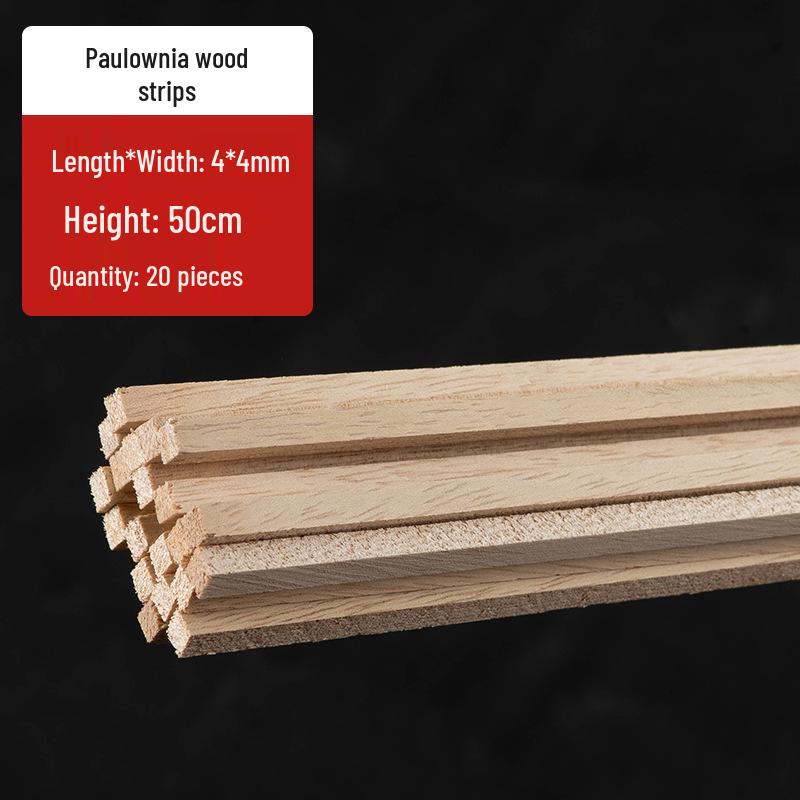 Paulowniahout Strips voor 3D Modelbouw en Blokhut Constructie