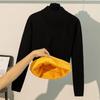 Damen-Winter-Fleece-Verdickungs-Bottom-Shirt, selbsterhitzend, warmes Oberteil, hochwertiger, einteiliger Fleece-Innenpullover, schlanker Pullover