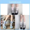 Lolita Heart Pattern Cotton Knee Socks With Antislip And Antibacterial Features For Teens And Girls