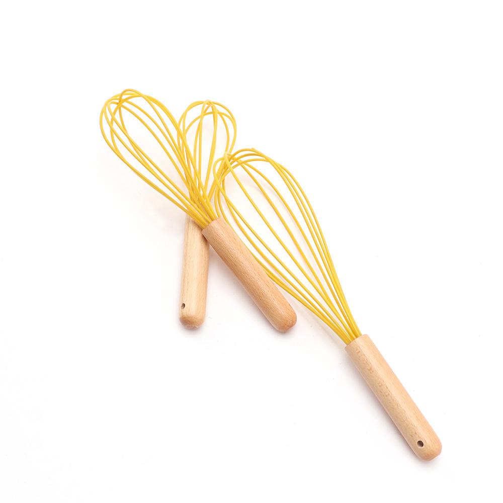 Baking Cooking Silicone Manual Heat Resistant Cream Stirring Whisk Mixer Frother Blender Egg Beater