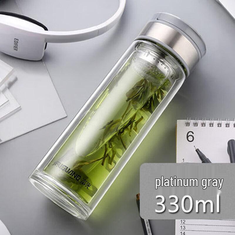 FUGUANG G1707-SH Men's Portable Double-Layer Glass Water Bottle
