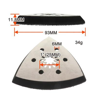 93mm Triangular Sanding Pad High Strength Stainless Steel Backing Plate For Electric Sanders And Grinders With 6 Hole Design
