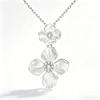 Women's Trendy Natural Stone Pendant Necklaces Flower Shape Butterfly Bezel Setting Waterproof Moissanite for Gift