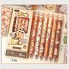 6 Cute Capybara Erasable Pens 0.5mm Fine Tip, Quick-Dry Ink, Retractable Rollerball w/ Eraser, Yellow-Brown, Office & School