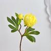 Real Touch Peony Bouquet 1 Bloom 1 Bud Artificial Peony Flower Faux Silk Floral Arrangement for Home Vase Wedding Centerpiece Party Decor