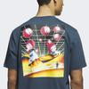 Adidas T Shirts Men's Peacock Blue Crew Neck Moderate Straight Fit IM4614