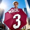 Retro Round Wade 3 Jersey Red Graphic Print Umbrella