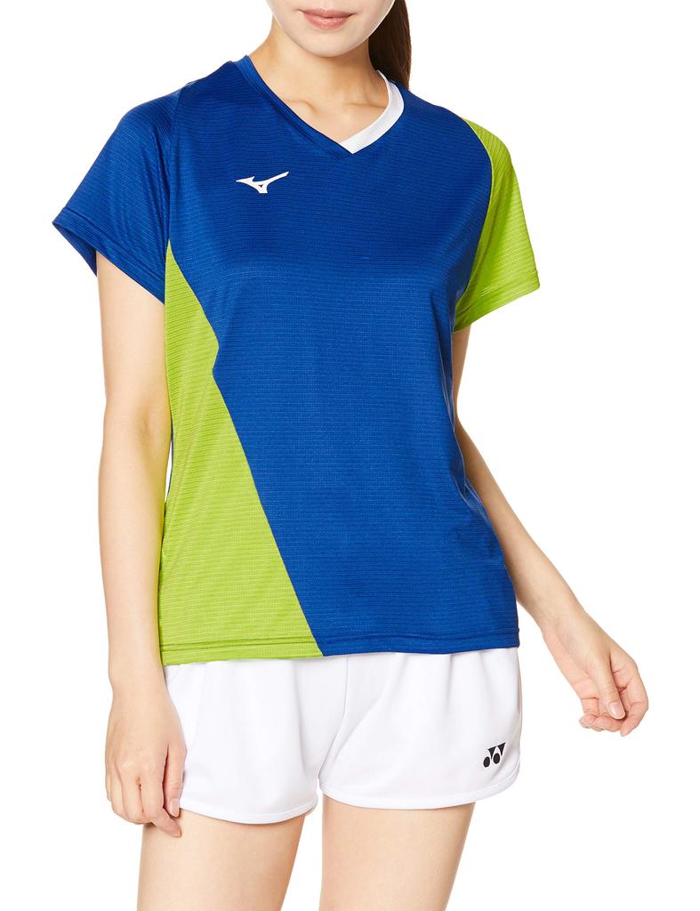 Mizuno Badminton Game Short True Blue x Size M Women's Shirt, Sleeve, 72MA0201, Lime,