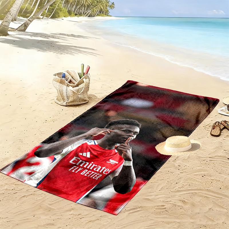 Bukayo Saka Druck Strandtuch, Großes Weiches Schnelltrocknendes Handtuch für Strand Camping Schwimmen
