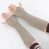 Herbst und Winter Damen Fingerlose Handschuhe mit Fischschuppenmuster, Mittellange Armstulpen, Warme Handgelenksschoner