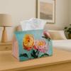 1pc Tissue Box Holder with Peony Designs - A Versatile Napkin Dispenser Suitable for Home Gatherings, Car Decoration - A Stylish Organizer for Tissue