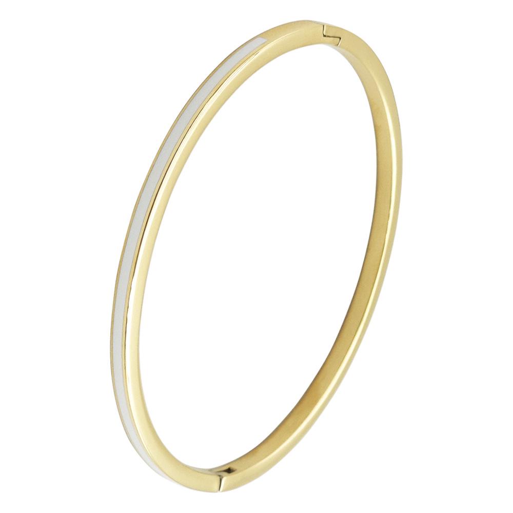 Gold Bamboo Pattern Women's Bracelet with Colored Epoxy Resin