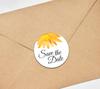 Darling Souvenir 45 Pcs Round Envelope Seal Black Aster Flower Save The Date Stickers DIY-1.6