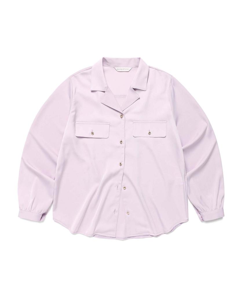PLUNASTUDIO Gold Button City Blouse Light Purple