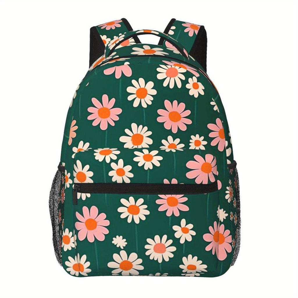1pc Winter Foxes Daily Pack with Oversized Keeping & Comfortable Straps - Lightweight, Durable Polyester, 2D Flat Print Design, Pe