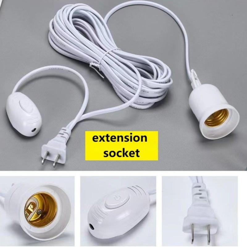 E27 Lamp Holder All Copper Wire Led Light Bulb Extension Socket With Switch Bulb Socket Bulb Socket