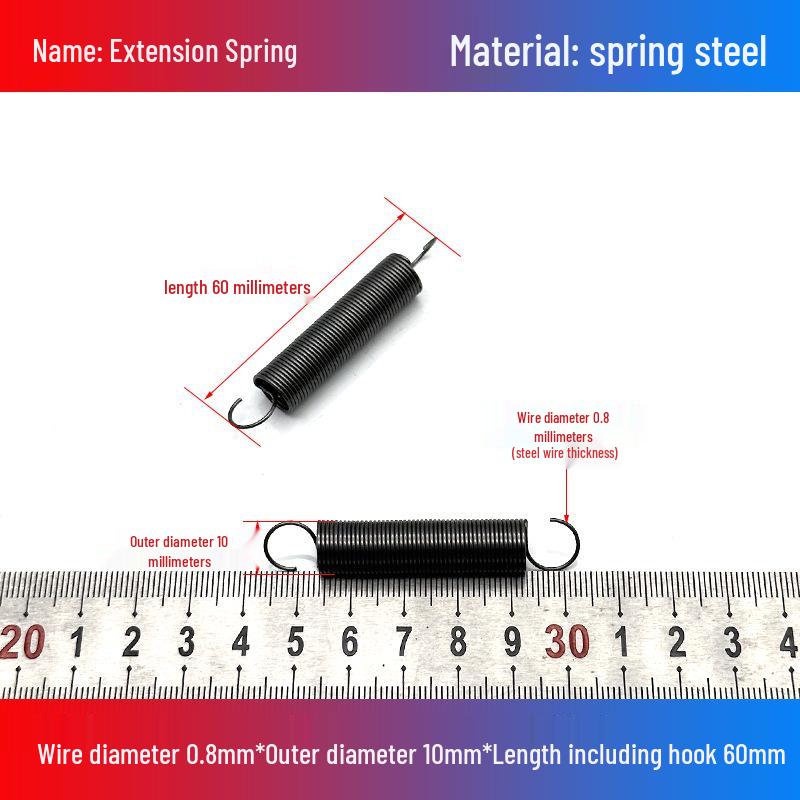 0.8mm Yellow Extension Spring with Hooks - Stapler Rebound Force 